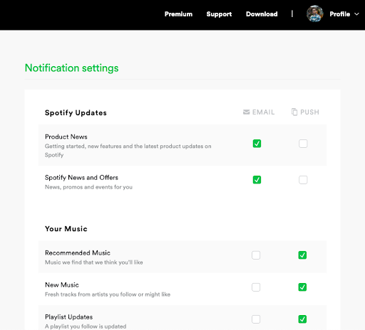 Preference center design channels