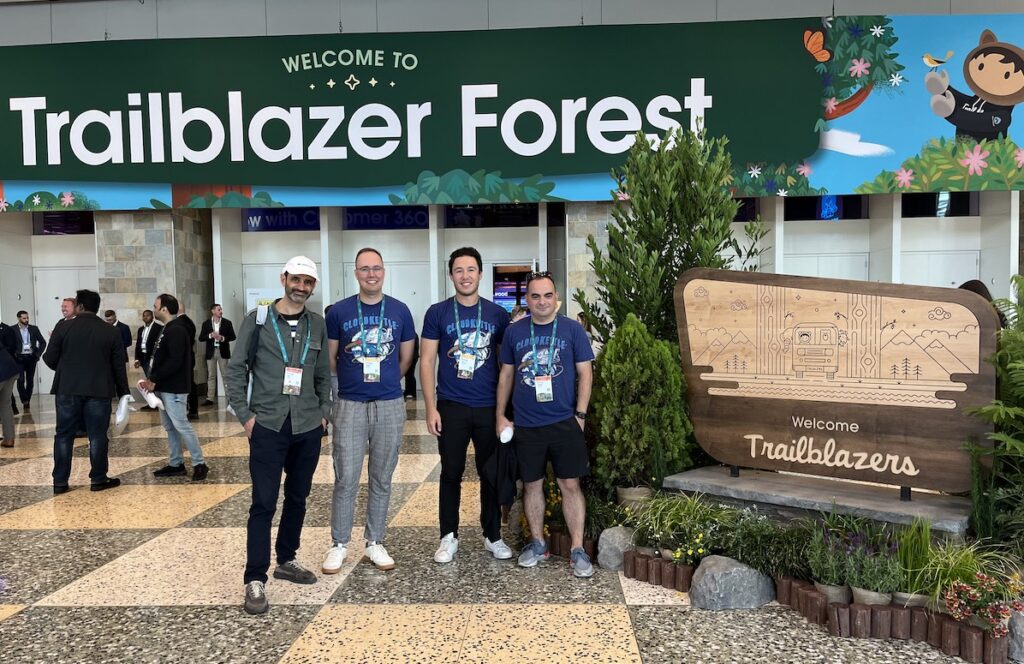 Eliot, Andre, Kyle and Sab in the Trailblazer Forest