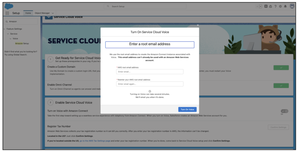 Service Cloud Voice configuration steps