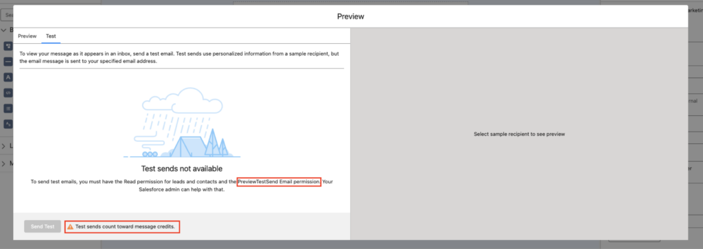 Test sends preview in MCAE
